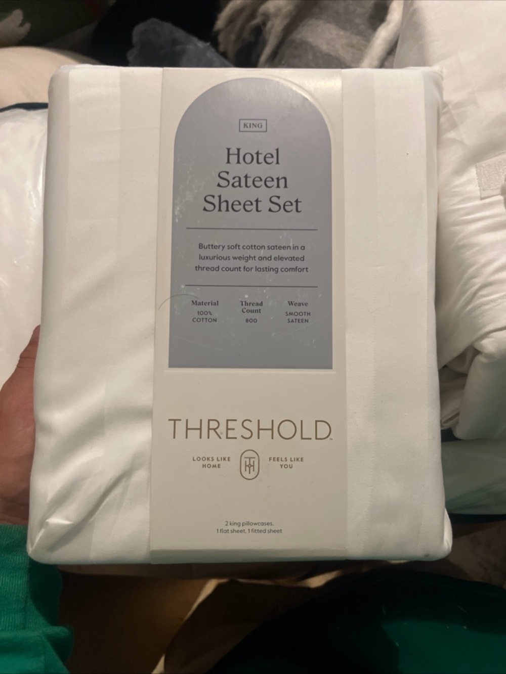 Threshold Hotel Sateen Sheet Set - White